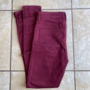 💥Hollister Women’s Maroon Skinny Jeans size 5R
